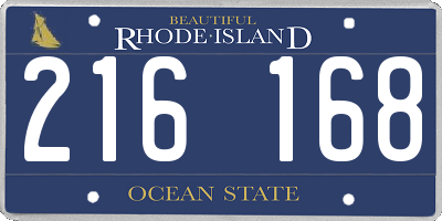 RI license plate 216168