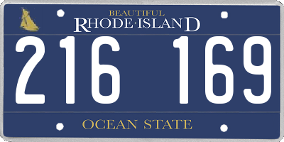 RI license plate 216169