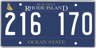 RI license plate 216170