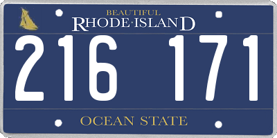 RI license plate 216171