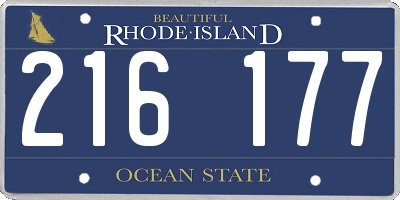 RI license plate 216177