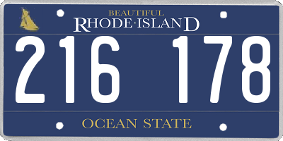 RI license plate 216178