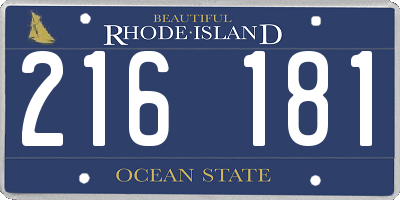 RI license plate 216181