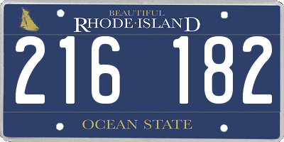 RI license plate 216182