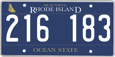 RI license plate 216183