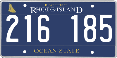 RI license plate 216185