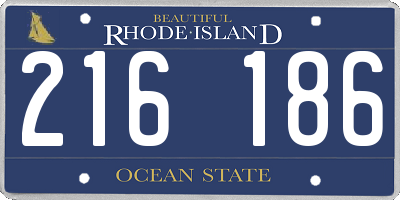 RI license plate 216186