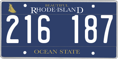 RI license plate 216187