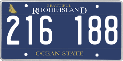 RI license plate 216188