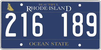 RI license plate 216189