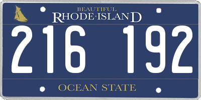 RI license plate 216192