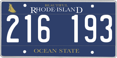 RI license plate 216193