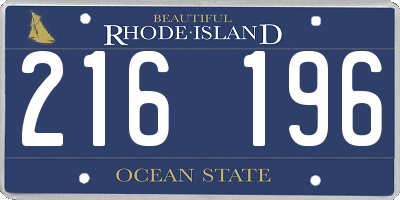 RI license plate 216196