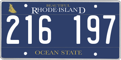 RI license plate 216197