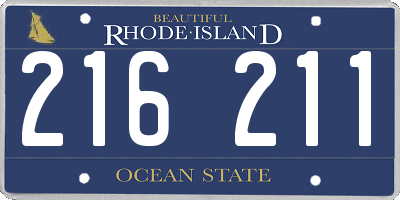 RI license plate 216211