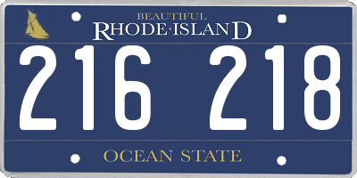 RI license plate 216218
