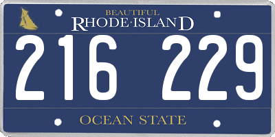 RI license plate 216229