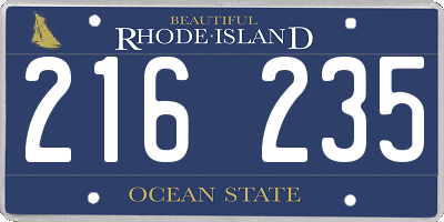 RI license plate 216235