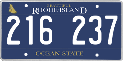 RI license plate 216237