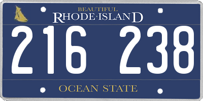 RI license plate 216238