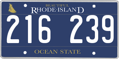 RI license plate 216239