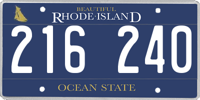 RI license plate 216240