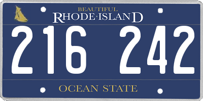 RI license plate 216242