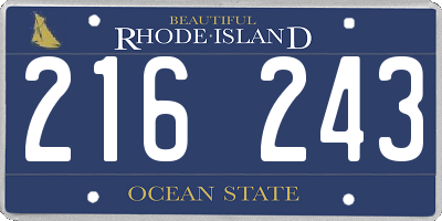 RI license plate 216243