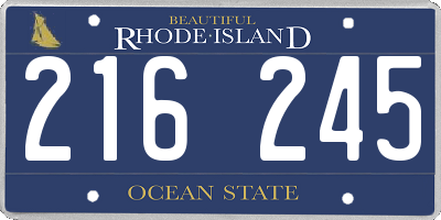 RI license plate 216245