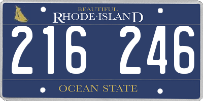 RI license plate 216246