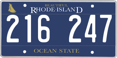 RI license plate 216247