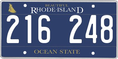 RI license plate 216248