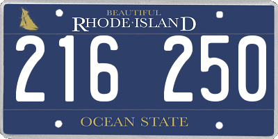 RI license plate 216250