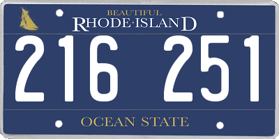 RI license plate 216251