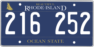 RI license plate 216252