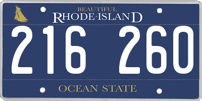 RI license plate 216260