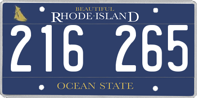 RI license plate 216265
