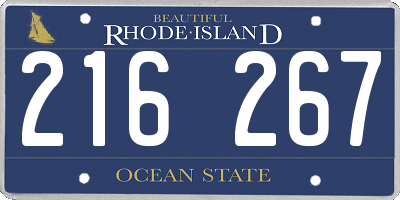 RI license plate 216267