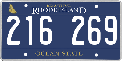 RI license plate 216269