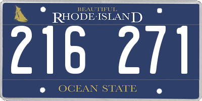 RI license plate 216271