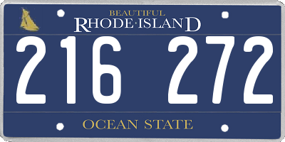 RI license plate 216272