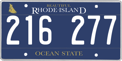 RI license plate 216277