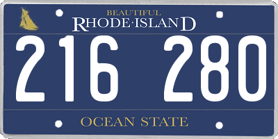 RI license plate 216280