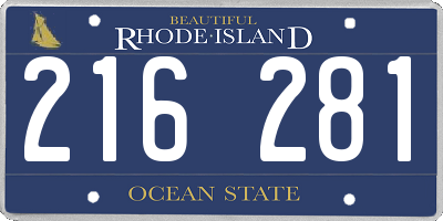 RI license plate 216281