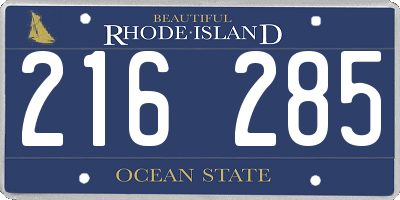 RI license plate 216285