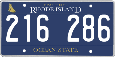 RI license plate 216286