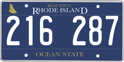 RI license plate 216287