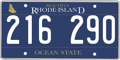 RI license plate 216290