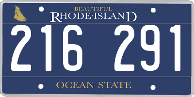 RI license plate 216291