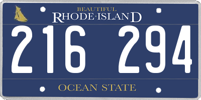 RI license plate 216294